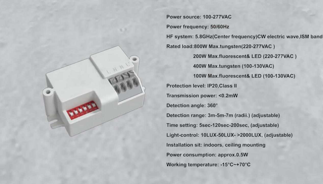 PDLUX стартира PD-MV1031-5.8GHz 360 ° Микровълнов сензор за движение за интелигентно осветление и сигурност