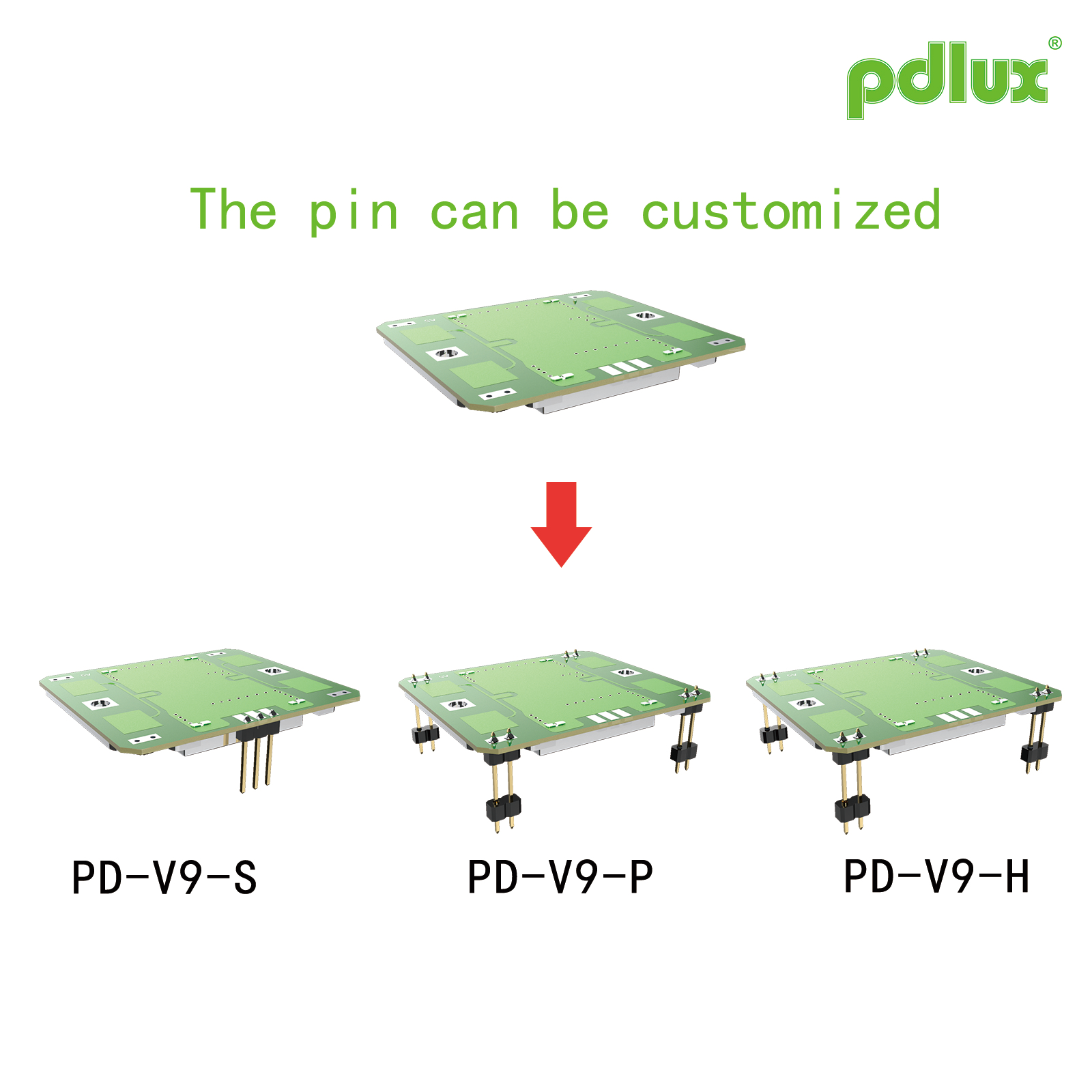 PDLUX пуска обновени PD-V9H/PD-V9P/PD-V9S X-Band доплерови сензорни модули, персонализирана версия без щифтове по избор